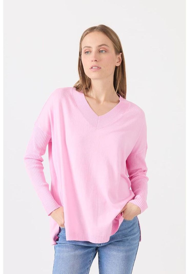 Sweater rosa manga larga PRIVILEGE-1
