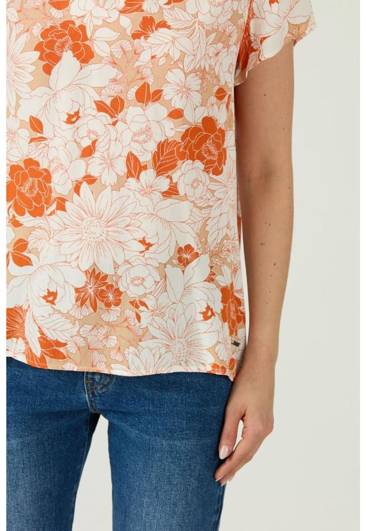Blusa naranja estampada PRIVILEGE 1610-3
