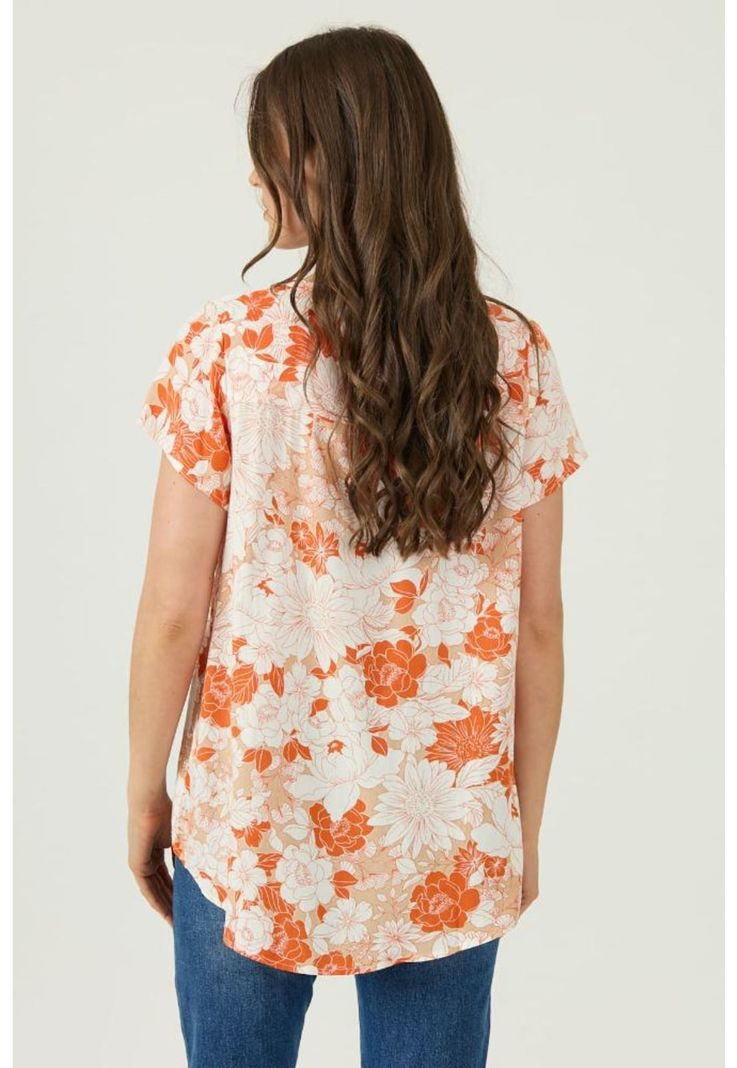 Blusa naranja estampada PRIVILEGE 1610-4