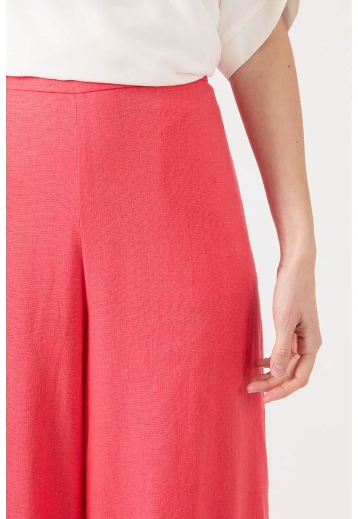 Pantalon con lino palazzo coral PRIVILEGE 1485-2