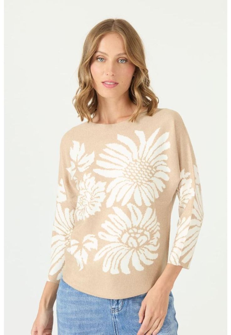 Sweater camel flores PRIVILEGE 2186-2