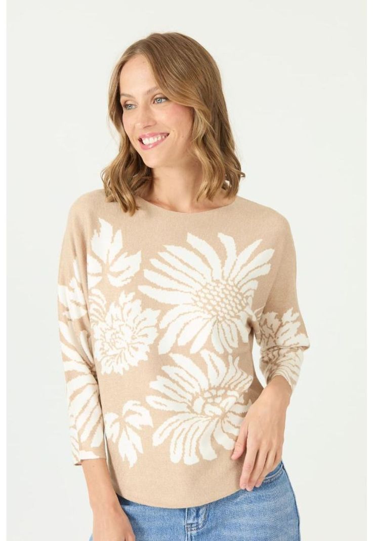 Sweater camel flores PRIVILEGE 2186-3