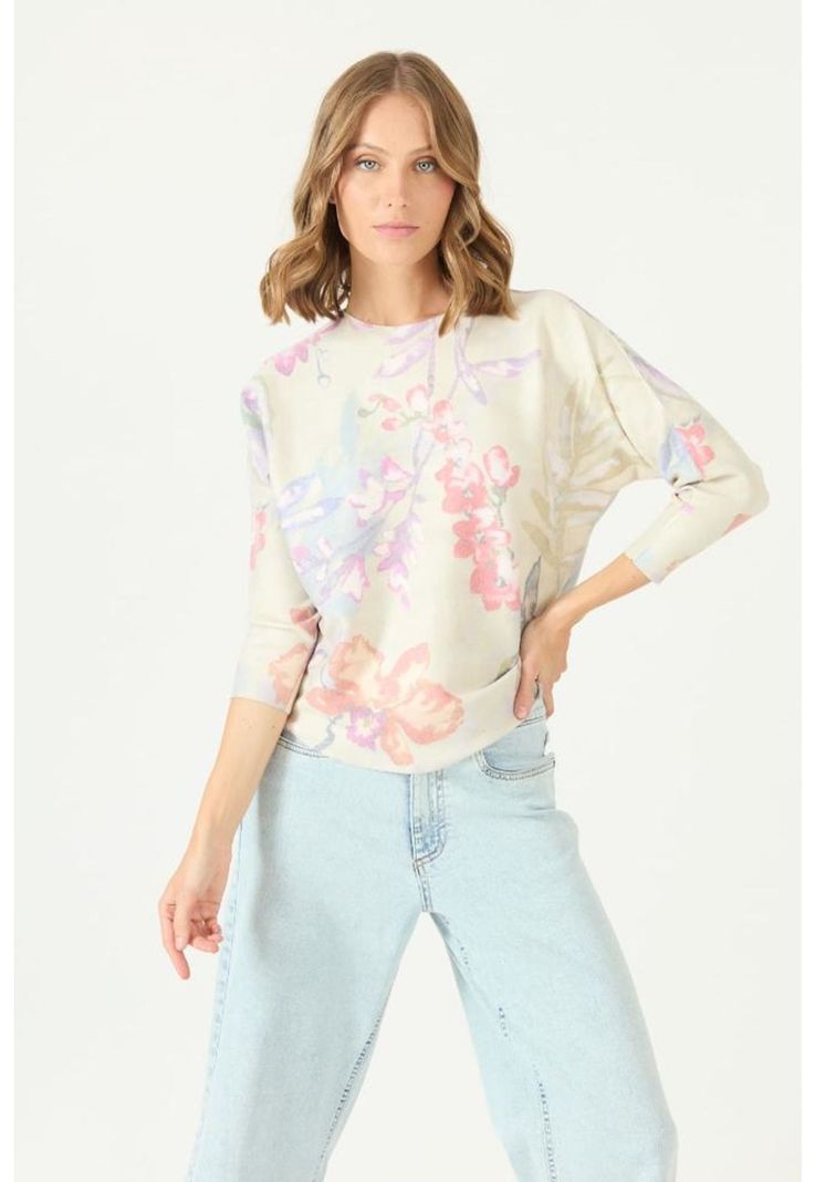 Sweater multicolor flores PRIVILEGE 2113-1