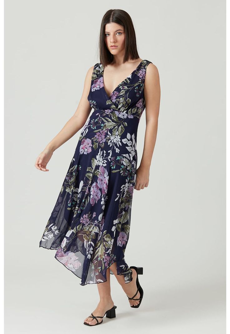 Vestido azul estampado-0