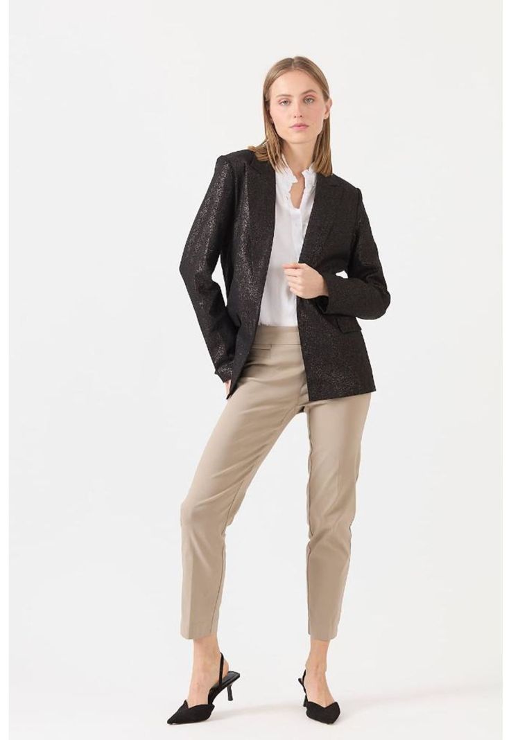Blazer con lino negro PRIVILEGE-0