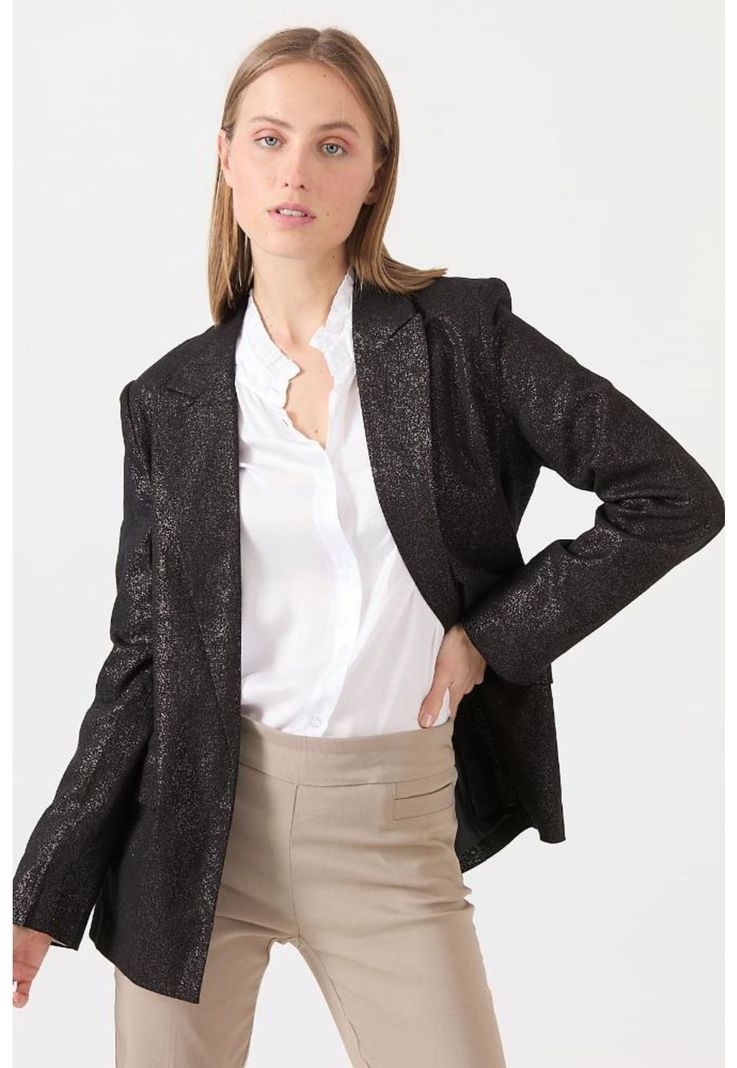 Blazer con lino negro PRIVILEGE-1