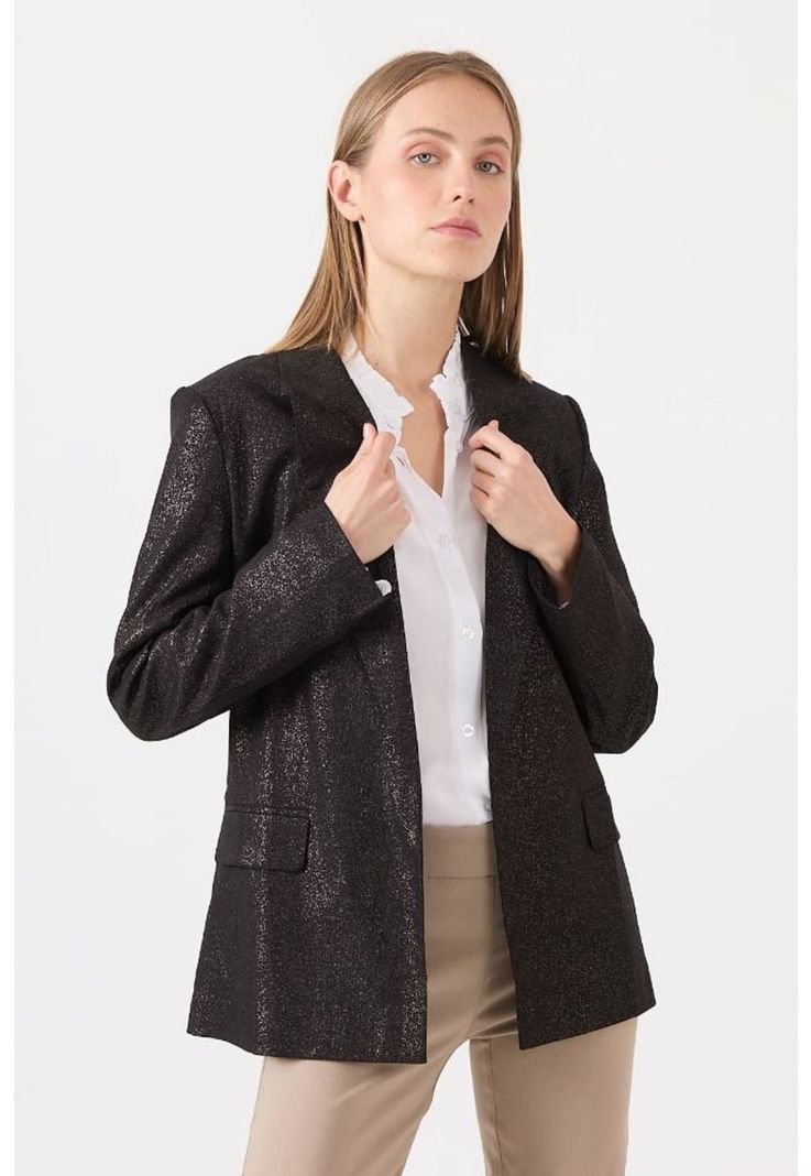 Blazer con lino negro PRIVILEGE-5