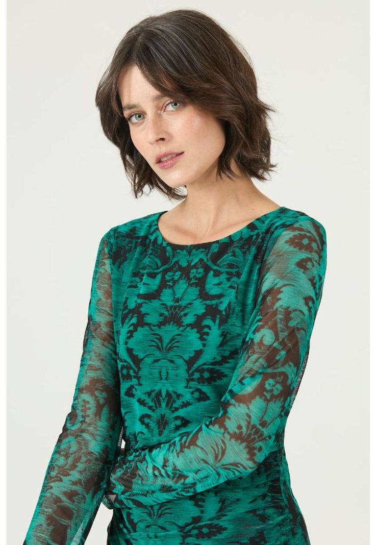Vestido verde estampado PRIVILEGE 2604-0