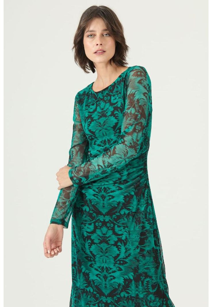 Vestido verde estampado PRIVILEGE 2604-1