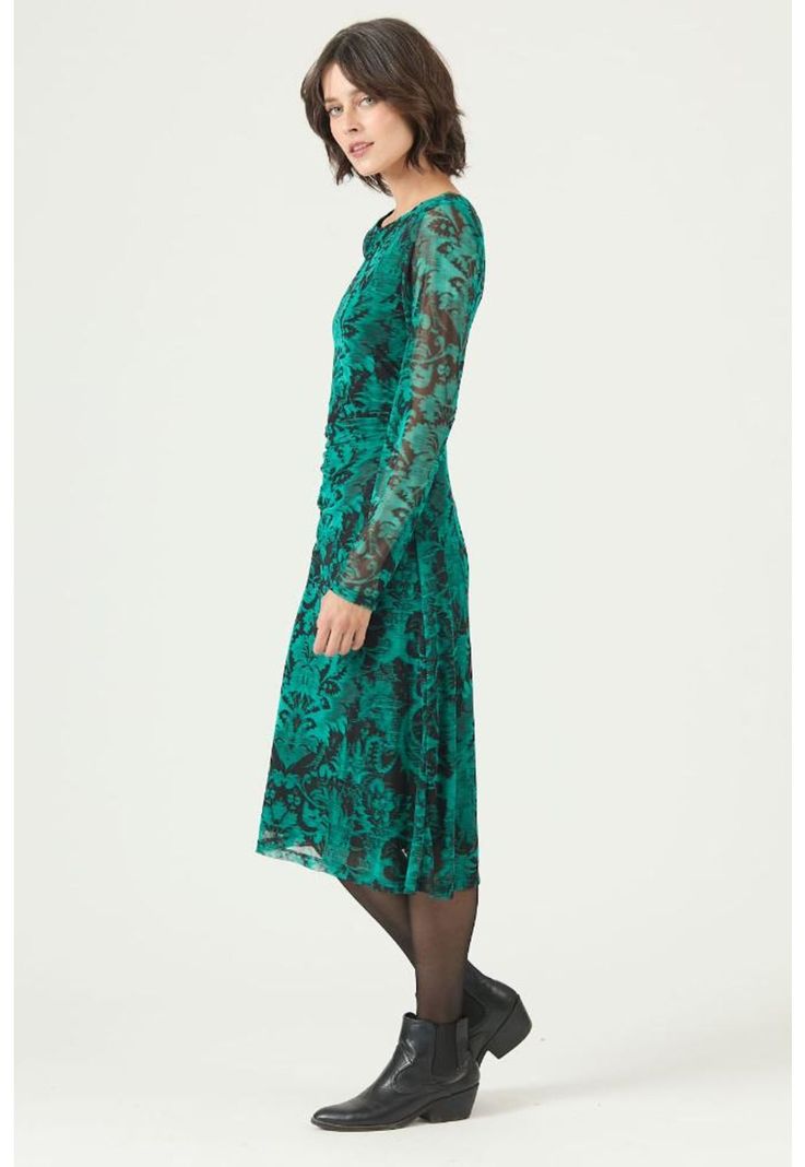 Vestido verde estampado PRIVILEGE 2604-3