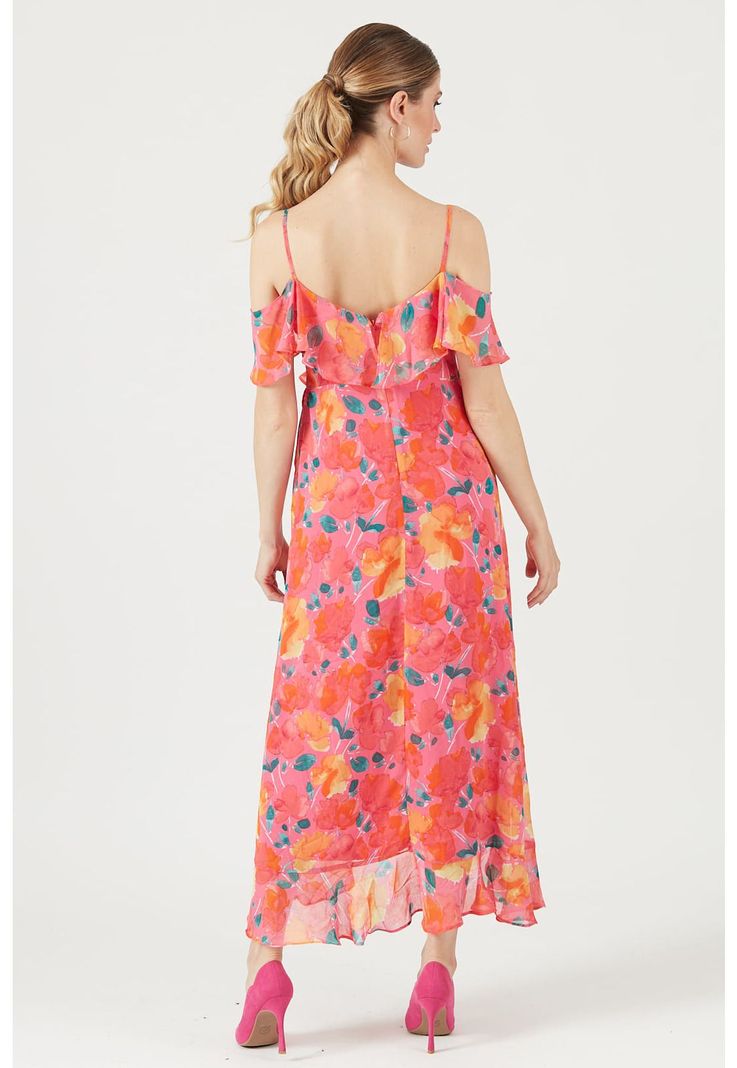 Vestido rosa estampado-2