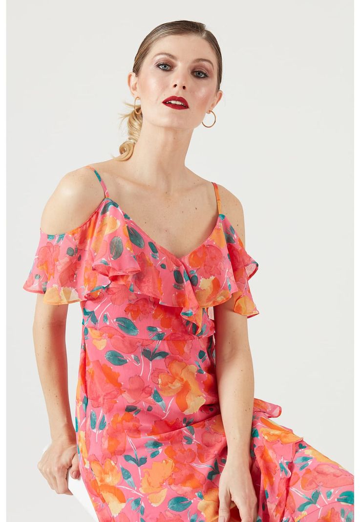 Vestido rosa estampado-4