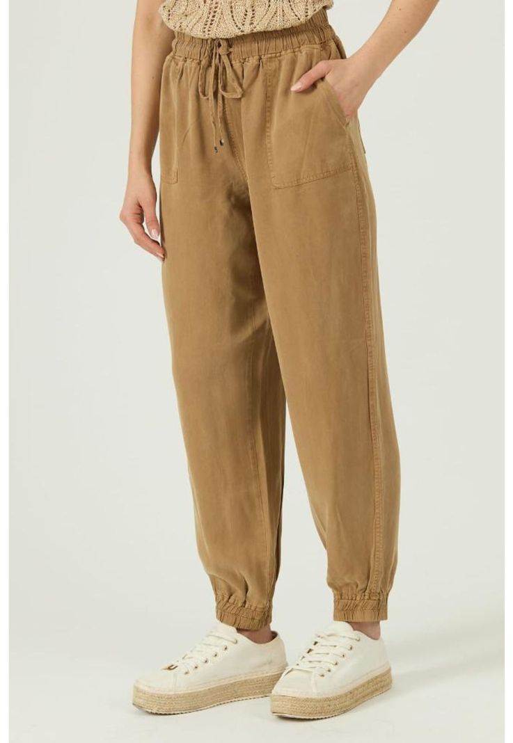 Pantalon de tencel jogger camel PRIVILEGE 1428-2