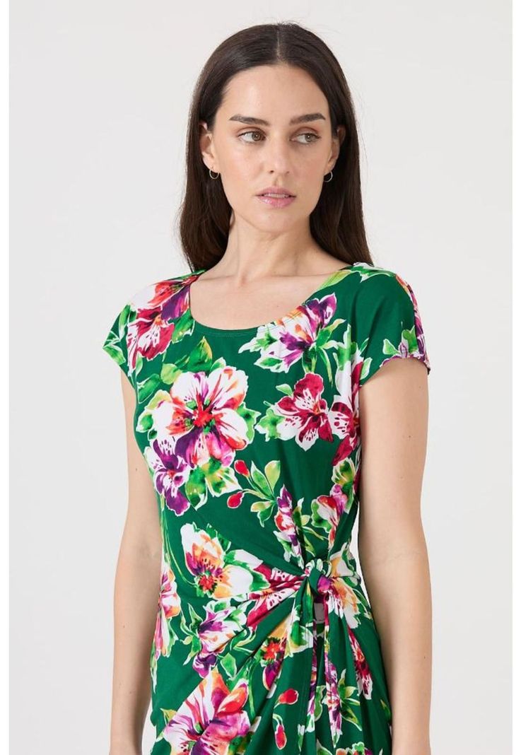 Vestido verde flores PRIVILEGE 1140-2