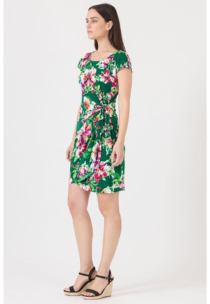 Vestido verde flores PRIVILEGE 1140-3