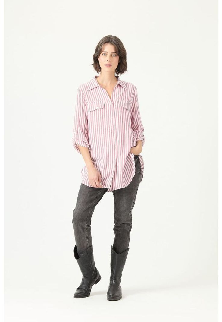 Blusa roja rayas PRIVILEGE 2746-0