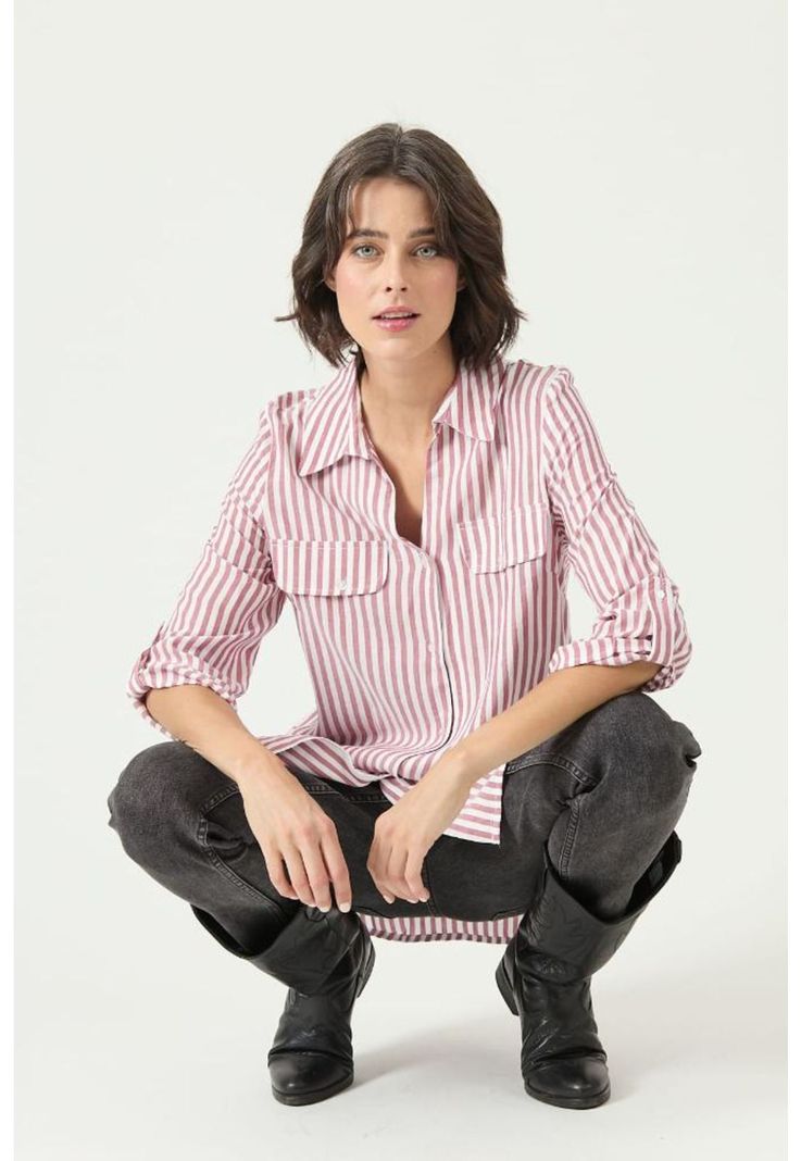 Blusa roja rayas PRIVILEGE 2746-1