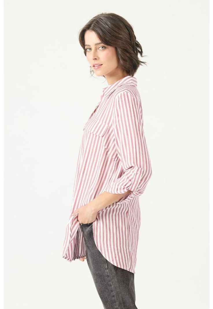Blusa roja rayas PRIVILEGE 2746-3