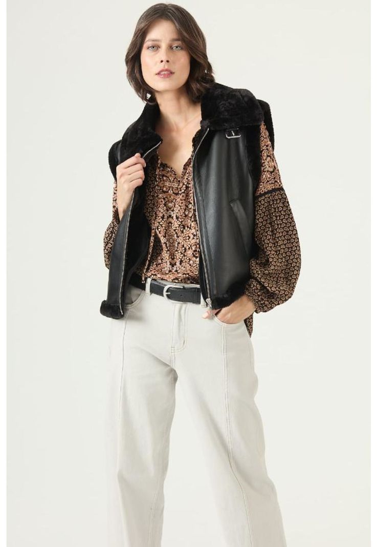 Blusa cafe estampada PRIVILEGE 2640-1
