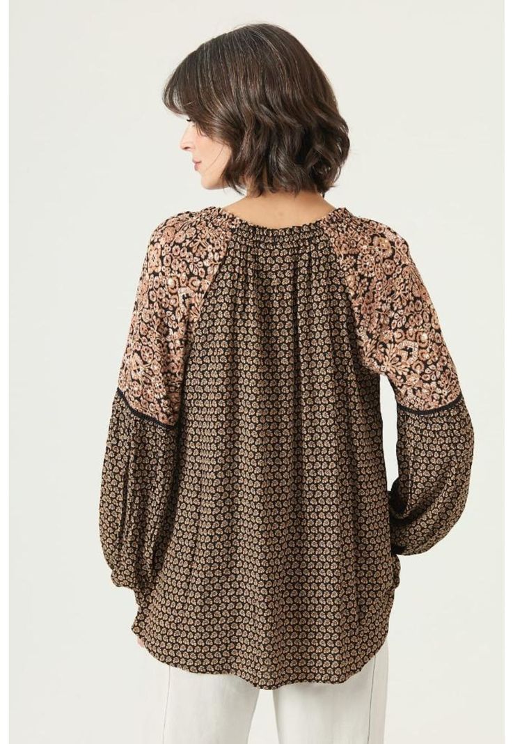 Blusa cafe estampada PRIVILEGE 2640-4