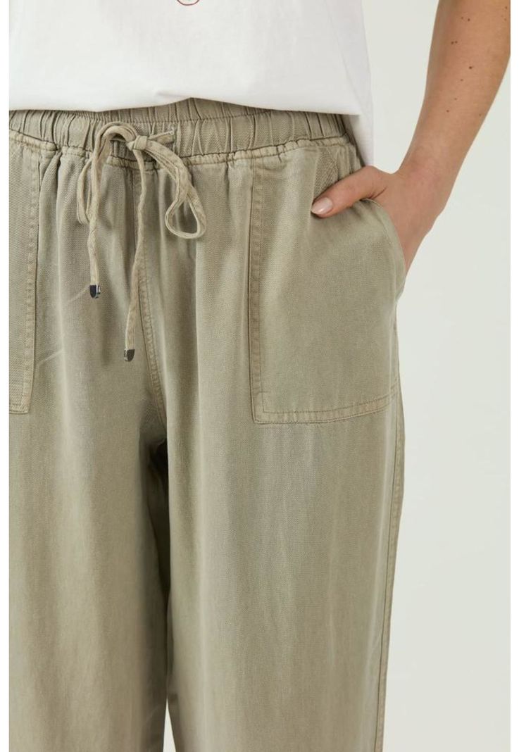 Pantalon de tencel jogger verde PRIVILEGE 1109-2