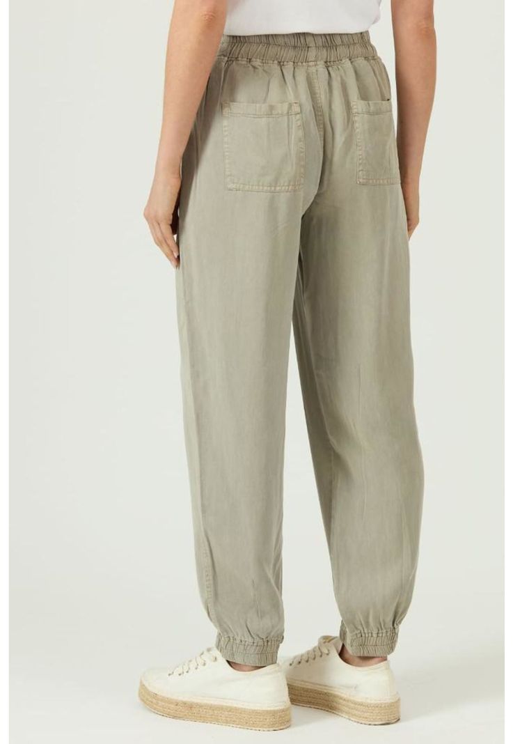 Pantalon de tencel jogger verde PRIVILEGE 1109-3