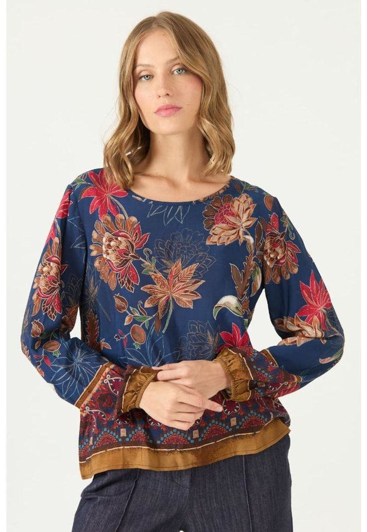 Blusa azul estampada PRIVILEGE 2398-2
