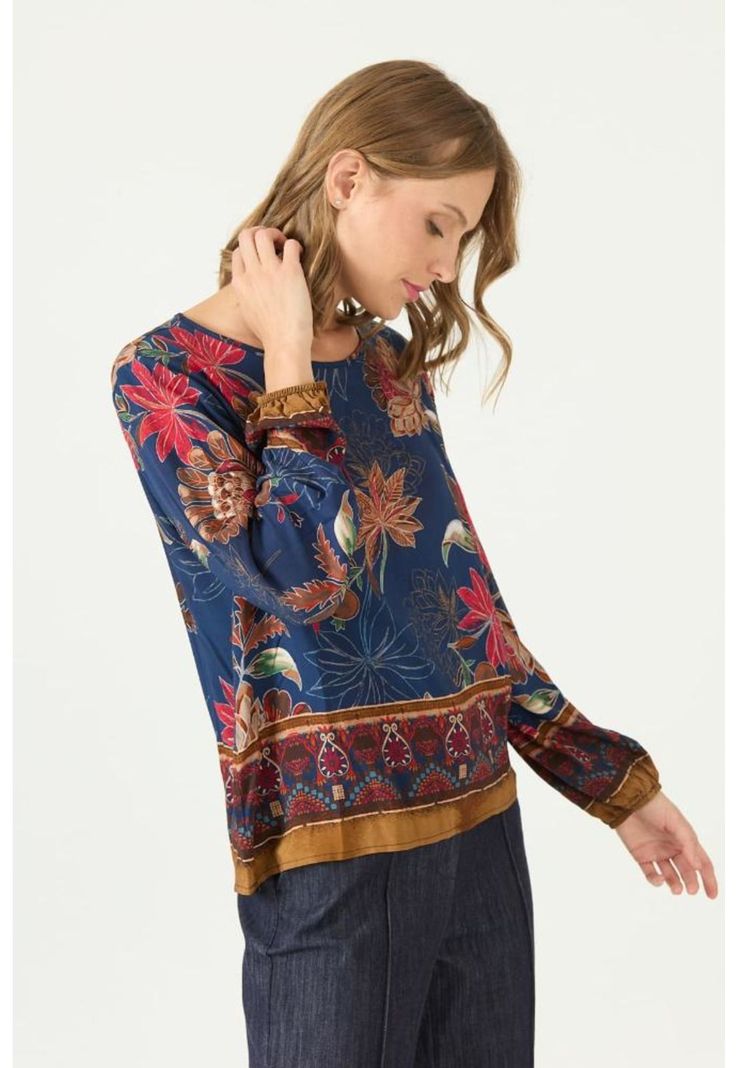 Blusa azul estampada PRIVILEGE 2398-3