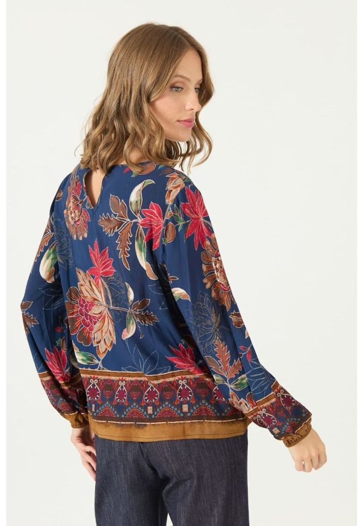 Blusa azul estampada PRIVILEGE 2398-4