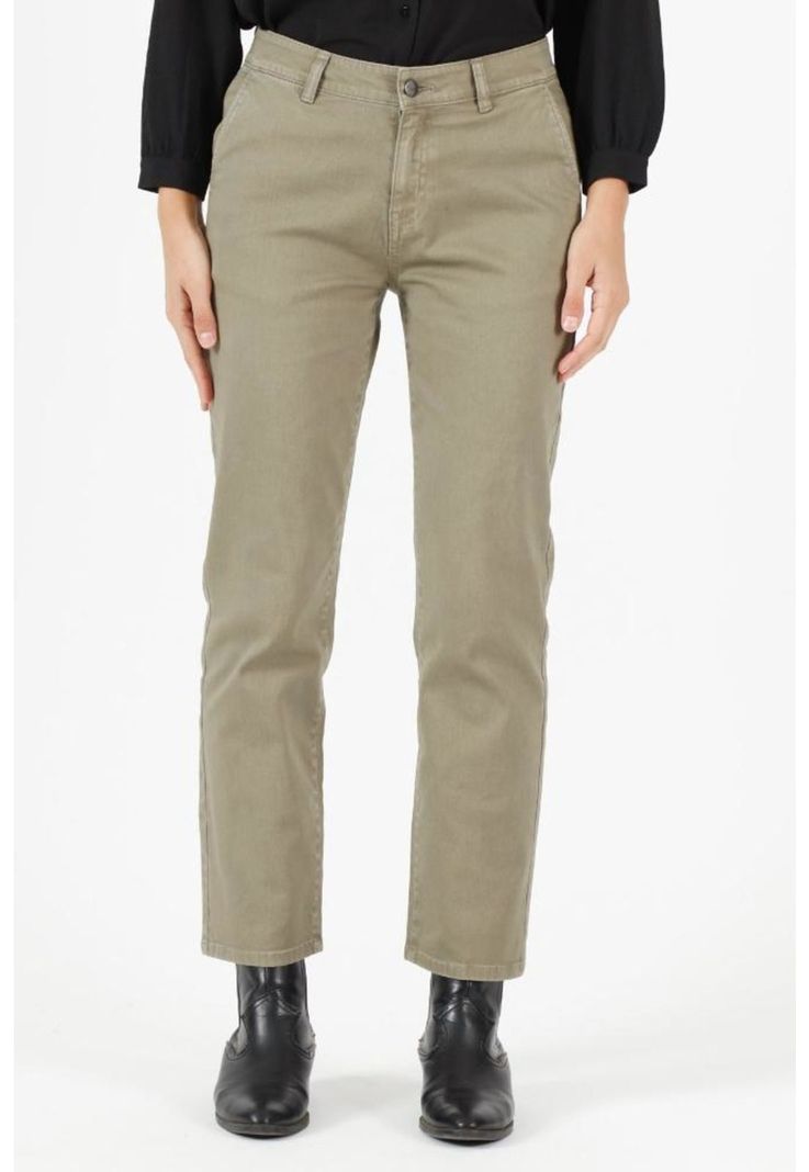 Pantalon slim fit verde PRIVILEGE 300-1