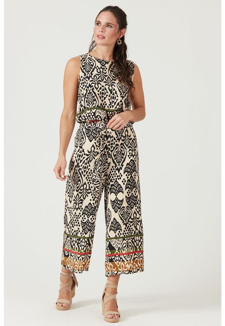 Pantalon wide leg negro estampado-1