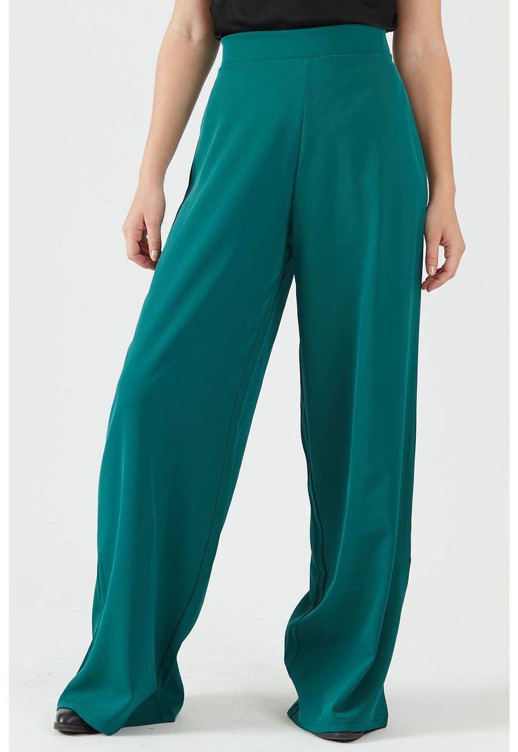 Pantalon palazzo verde-0