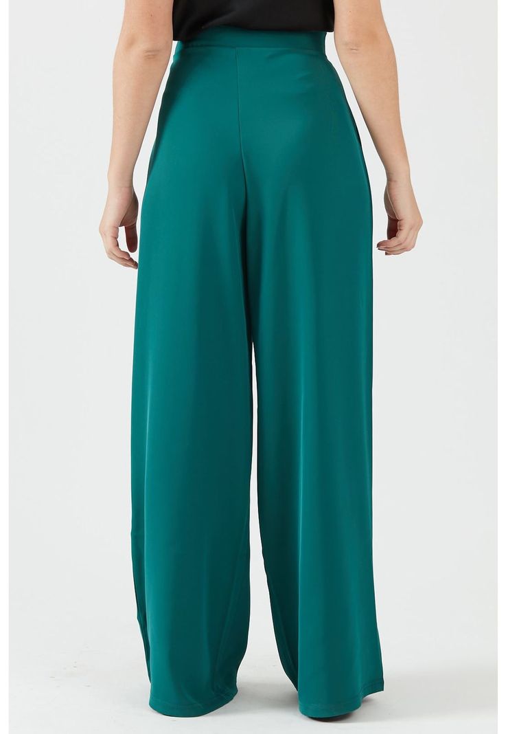 Pantalon palazzo verde-2