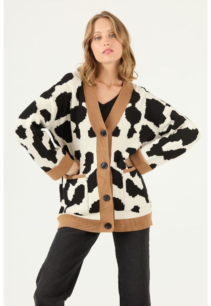 Cardigan crudo animal print PRIVILEGE 2212-0