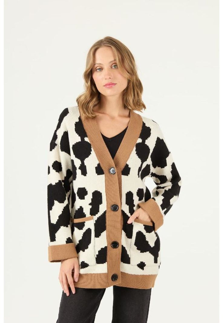 Cardigan crudo animal print PRIVILEGE 2212-2