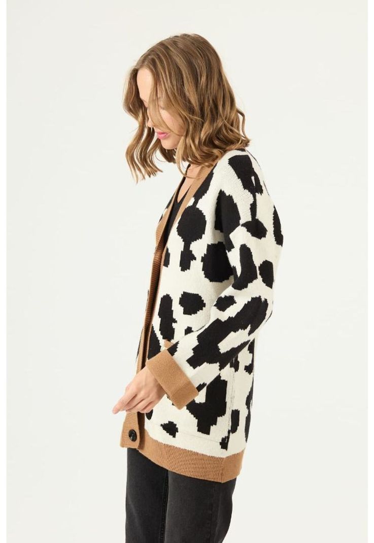 Cardigan crudo animal print PRIVILEGE 2212-3