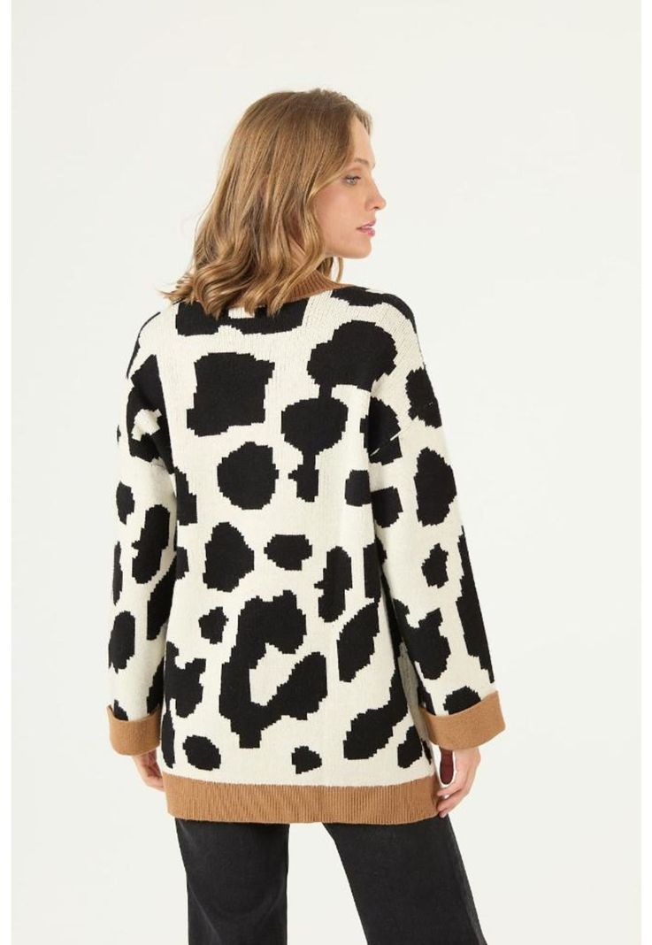 Cardigan crudo animal print PRIVILEGE 2212-4