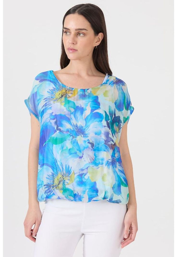 Blusa con seda celeste estampada PRIVILEGE 1181-1