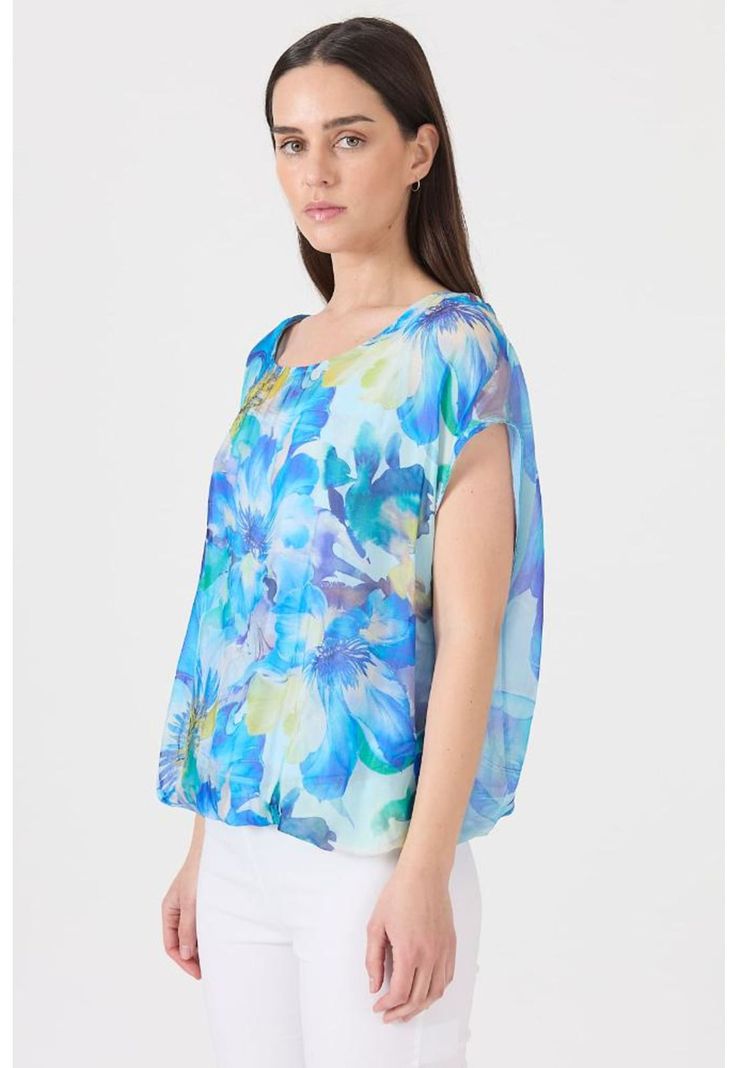Blusa con seda celeste estampada PRIVILEGE 1181-2