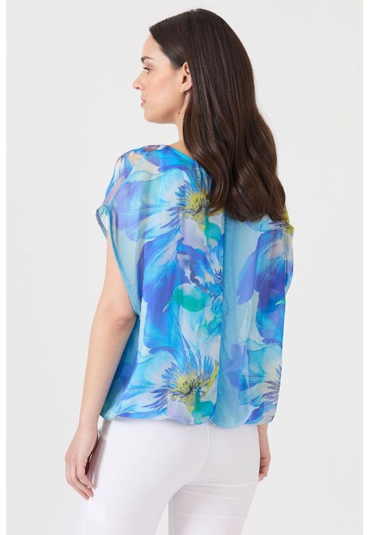 Blusa con seda celeste estampada PRIVILEGE 1181-3
