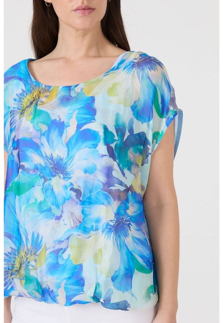 Blusa con seda celeste estampada PRIVILEGE 1181-4