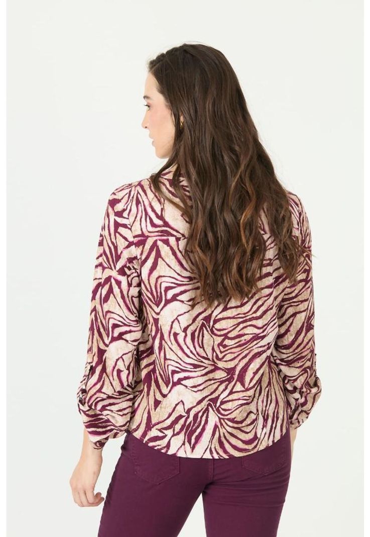 Blusa burdeo estampada PRIVILEGE 2356-4