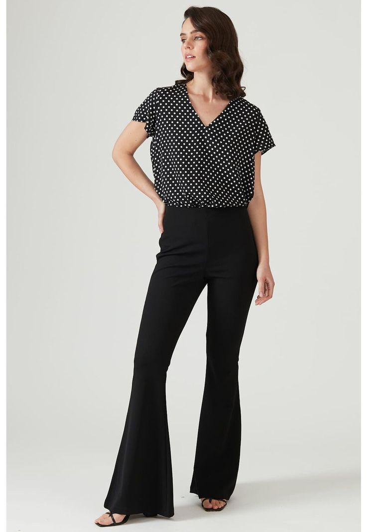 Leggings flare negra-0