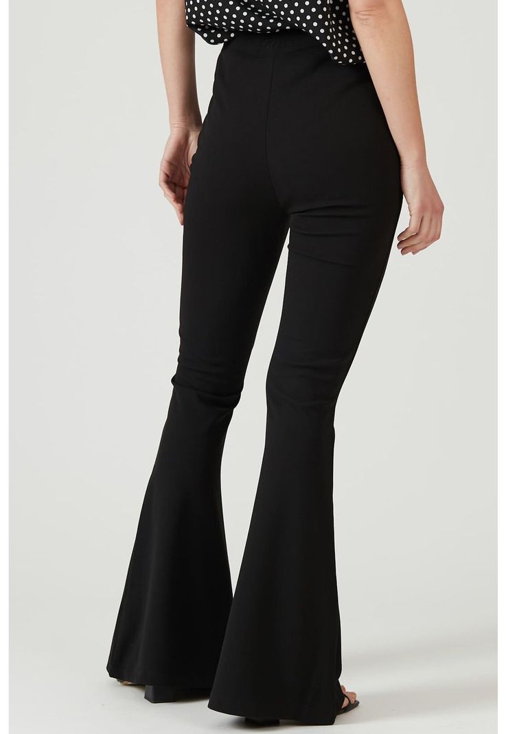 Leggings flare negra-2