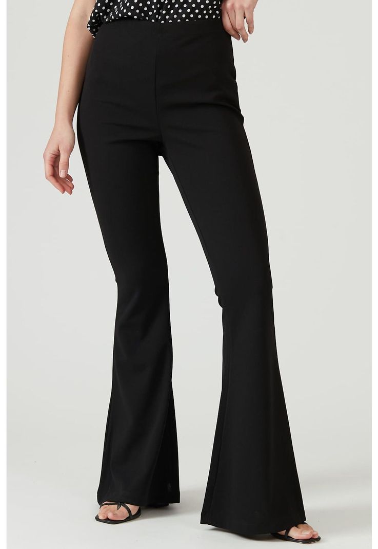 Leggings flare negra-3