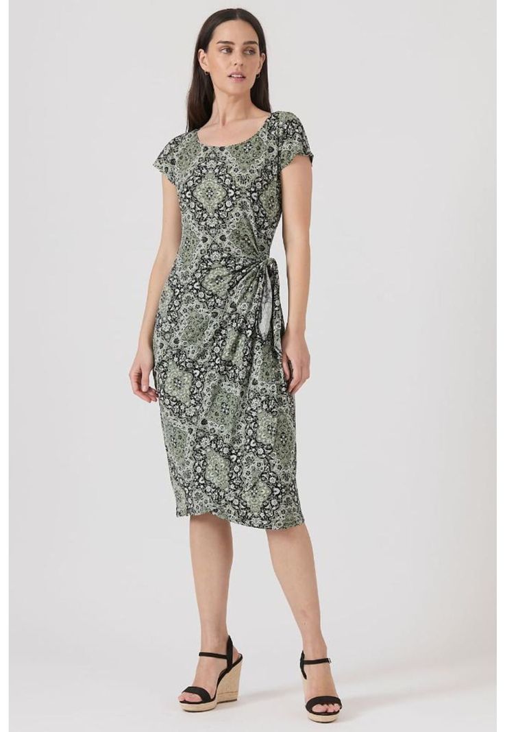 Vestido verde estampado PRIVILEGE 1141-0
