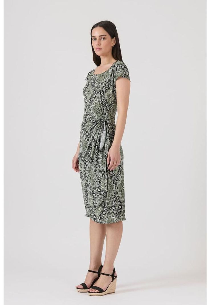 Vestido verde estampado PRIVILEGE 1141-1