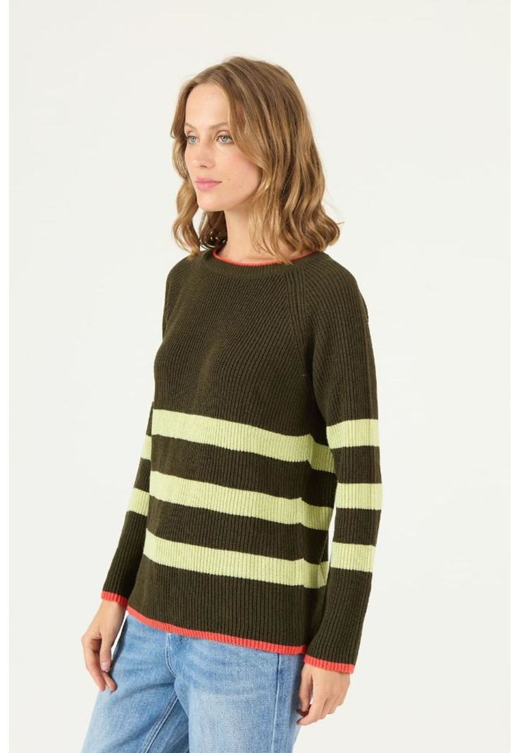 Sweater kaki rayas PRIVILEGE 2426-3