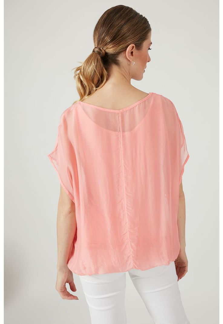 Blusa con seda salmon-3