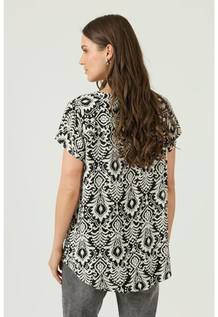 Blusa negra estampada PRIVILEGE 1612-3